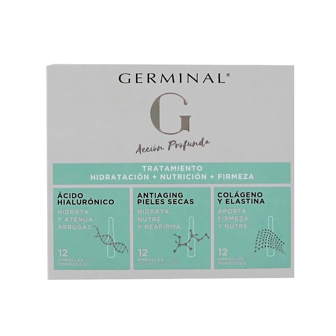 Germinal Acción Profunda Tratamiento Hidratación + Nutrición + Firmeza 36 ampollas